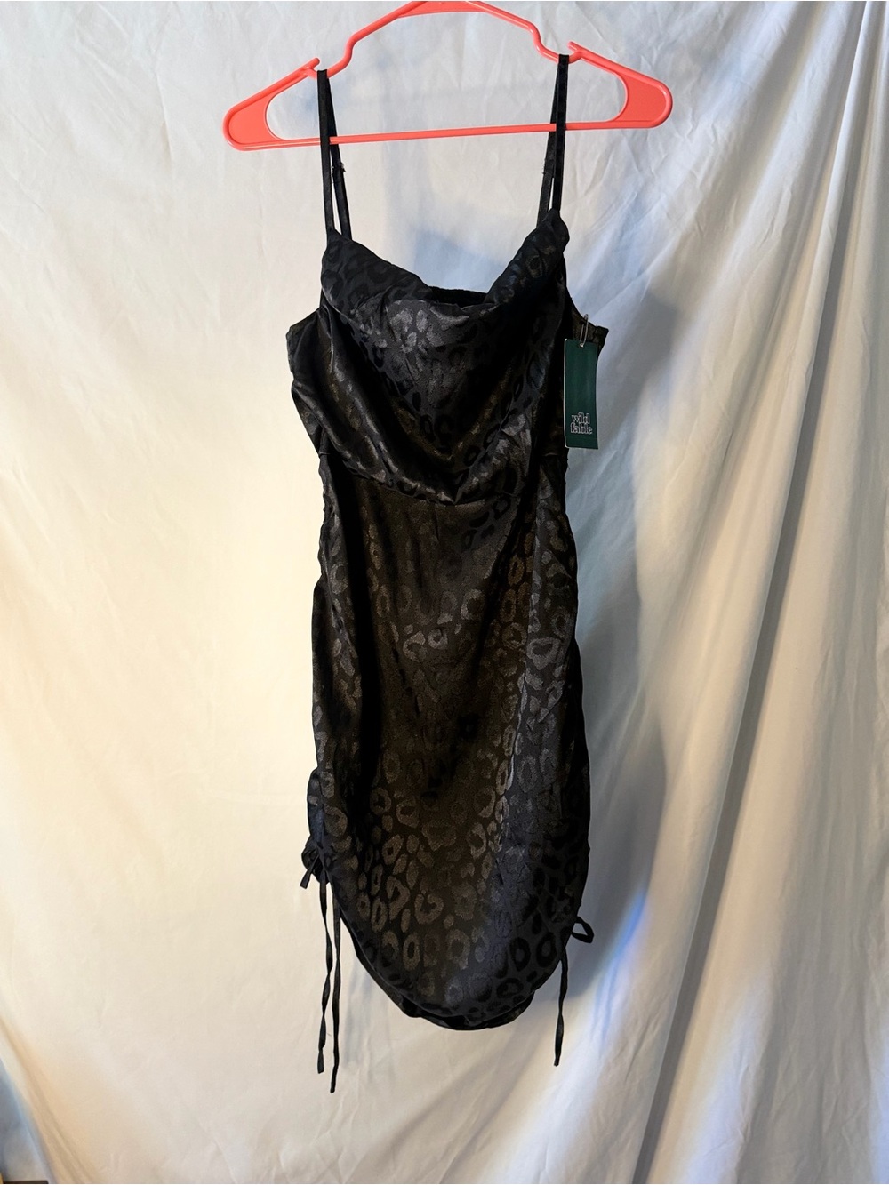 wild fable Black Leopard-Print Cowl Slip Dress